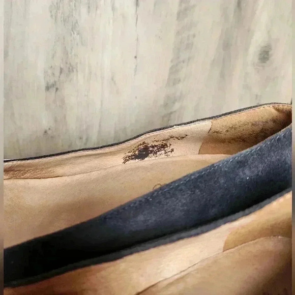 Madewell The Ella Pump Blue Suede Block Heel Round Toe Size 9.5 Women’s - Picture 9 of 9